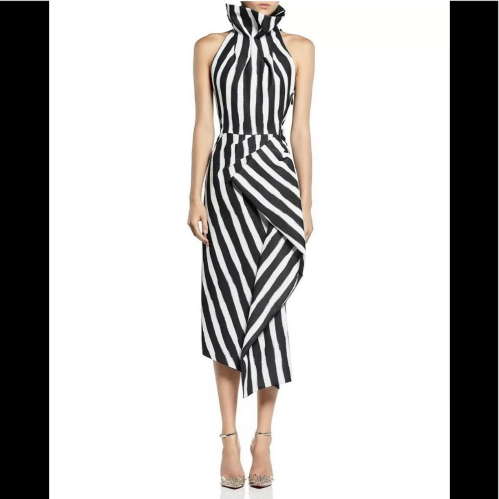 Maticevski Solar Black White High Neck Dress US 8